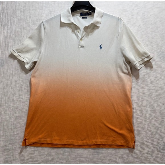 Polo Ralph Lauren Other - Polo Ralph Lauren Men's Classic Fit Ombre Polo Shirt Size M White Orange
